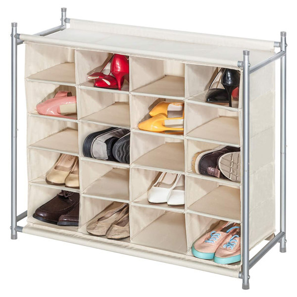 Rebrilliant 20Cube Stackable Shoe Cubby Organizer, Free Standing Shoe Cube Rack For Entryway